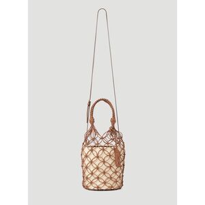 Miu Leather Bucket Bag 16cm Yellow Grain Cowhide